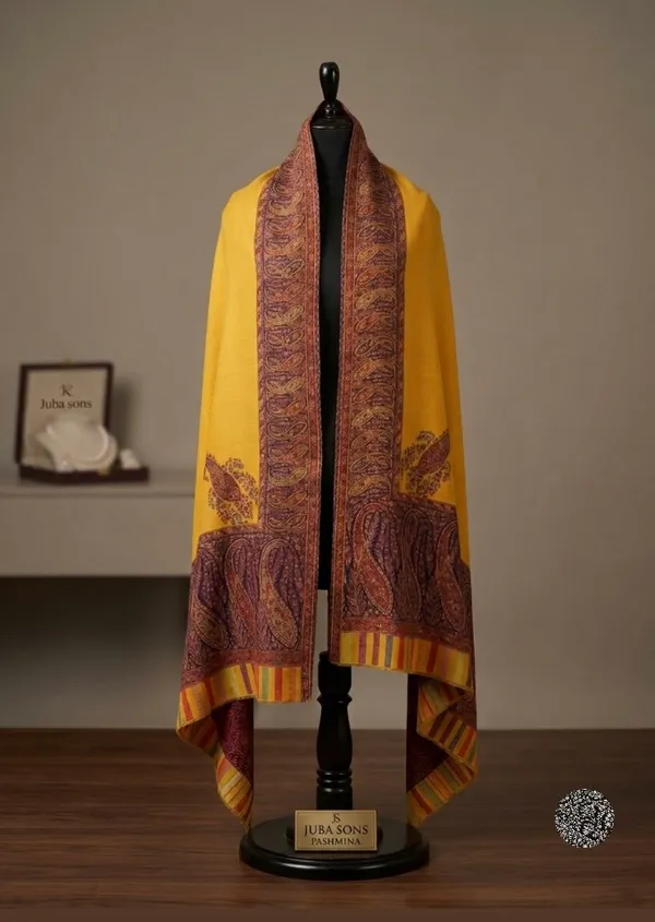 Yellow_Wool_Shawl_For_Unisex
