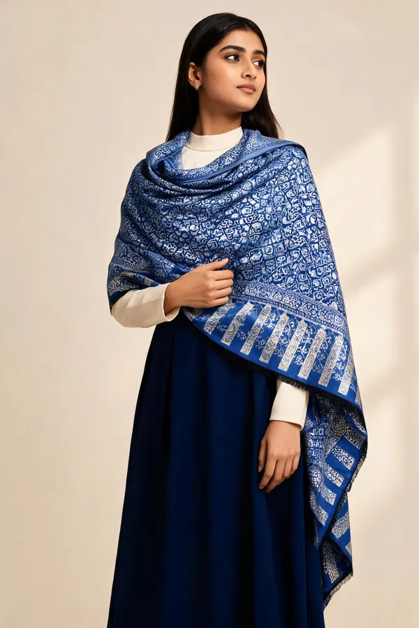 Blue_Wool_Shawl_For_Unisex