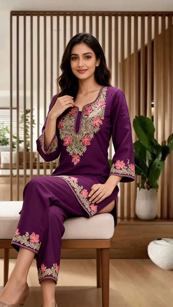Purple_Wool_Embroidered_Straight_Co-Ord_Set_For_Women