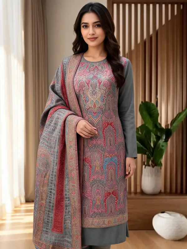 Grey_Wool_Kani_Straight_Suit_Set_For_Women