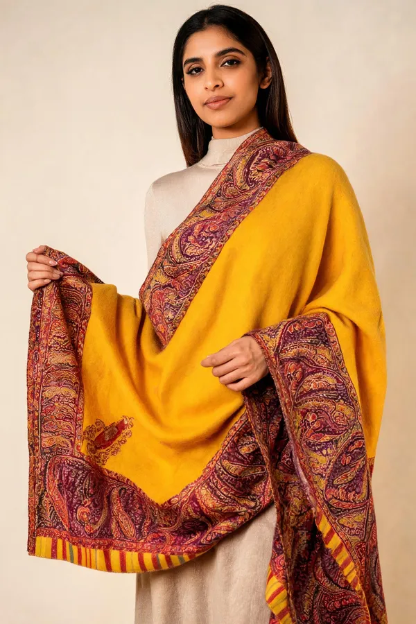 Yellow_Wool_Shawl_For_Unisex