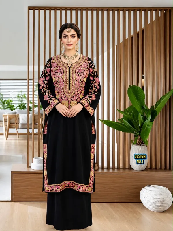Black_Wool_Embroidered_Straight_Co-Ord_Set_For_Women