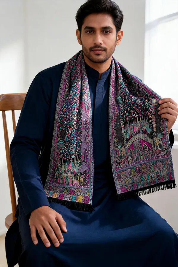 Multicolor_Wool_Stole_For_Unisex