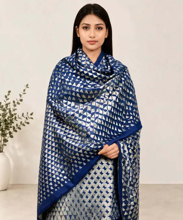 Blue_Wool_Shawl_For_Unisex