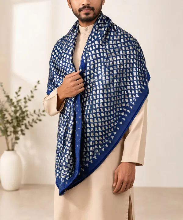 Blue_Wool_Shawl_For_Unisex