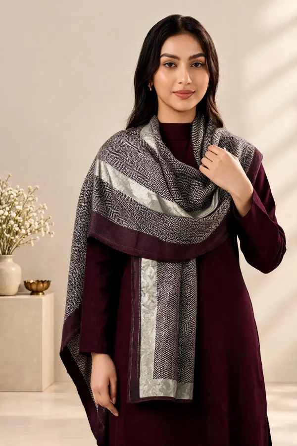 Grey_Wool_Moonlight_Zari_Shawl_For_Unisex