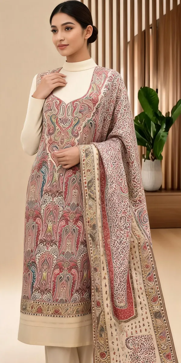 Cream_Wool_Paisley_Kani_Suit_For_Women