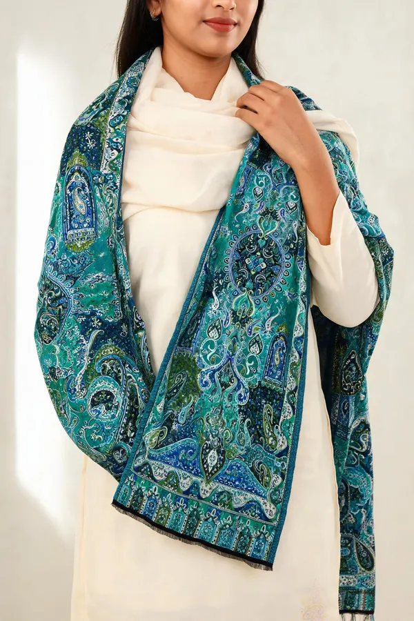 Blue_Wool_Stole_For_Unisex