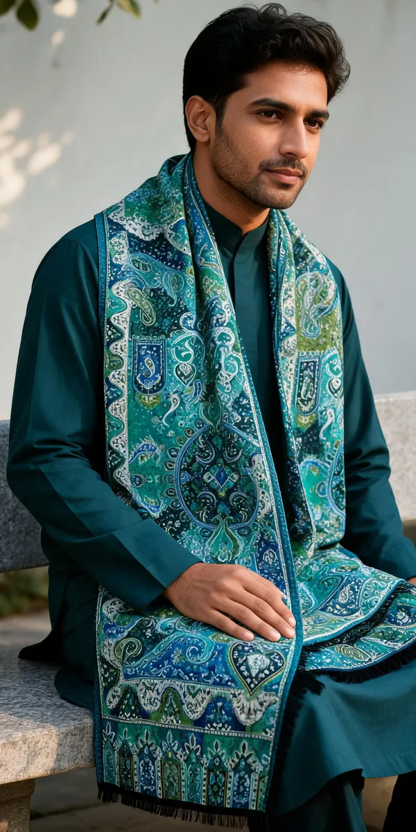 Blue_Wool_Stole_For_Unisex
