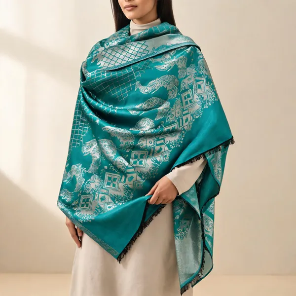 Blue_Wool_Moonlight_Zari_Shawl_For_Unisex