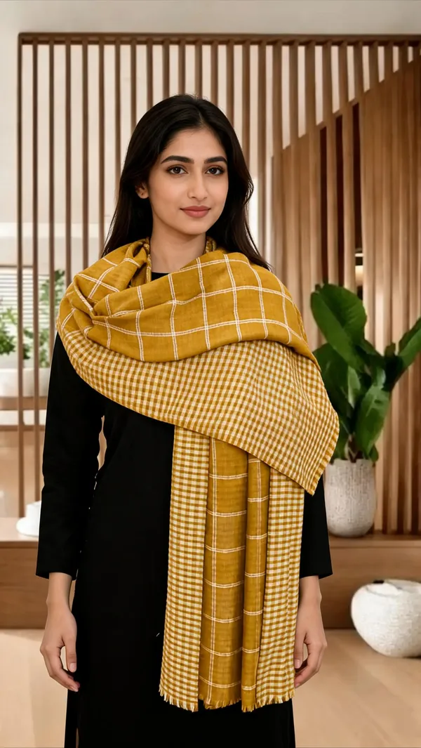 Yellow_Wool_Stole_For_Unisex
