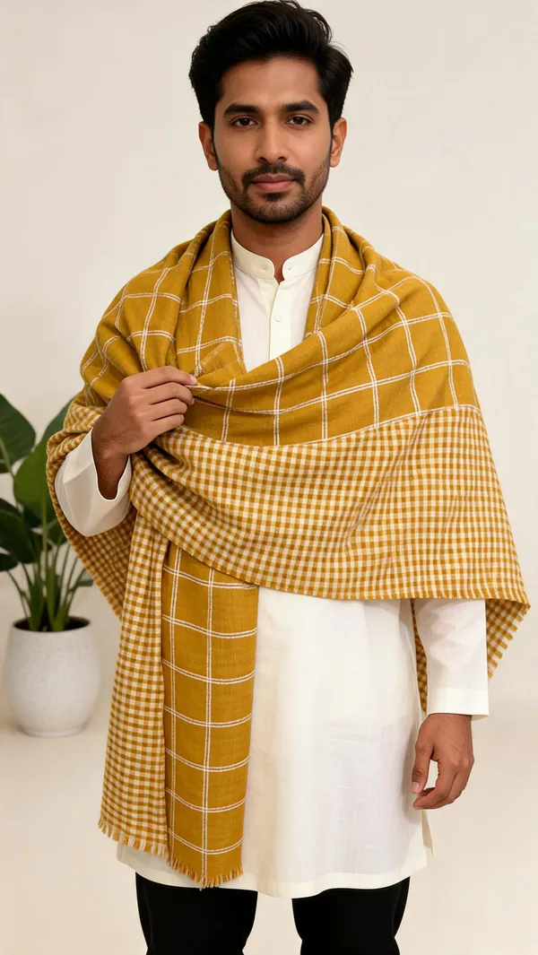 Yellow_Wool_Stole_For_Unisex