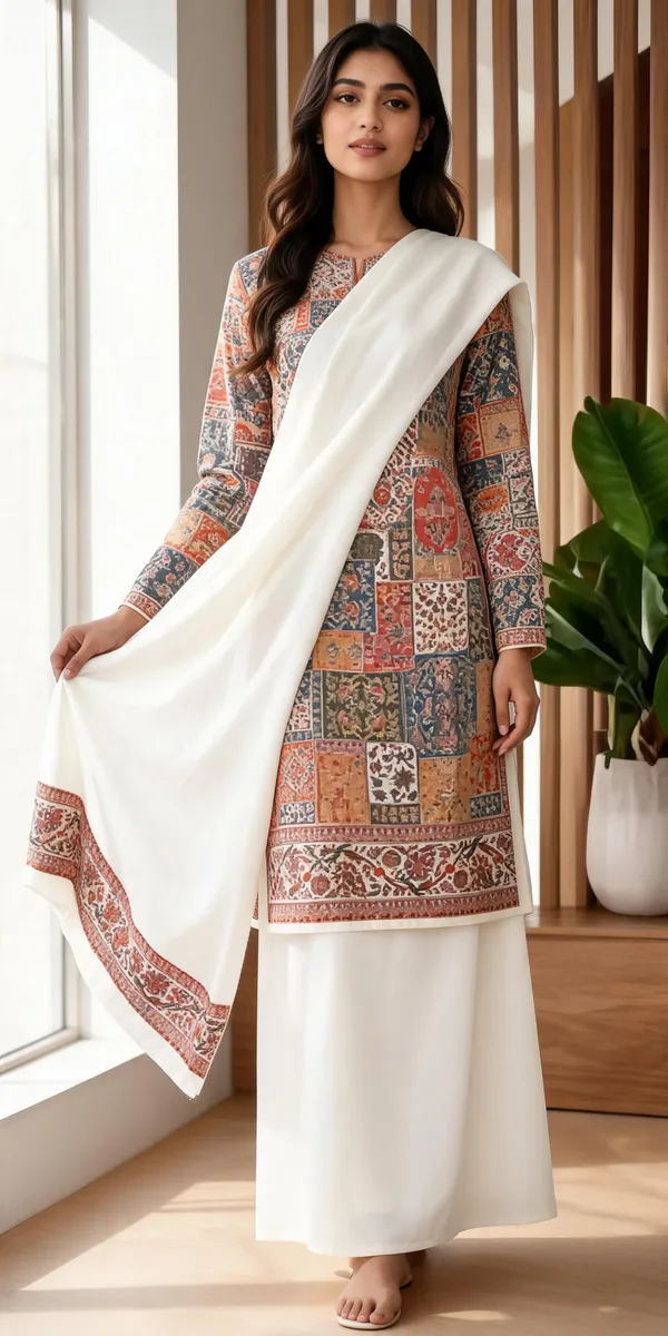 White_Wool_Kani_Ethnic_Suit_For_Women