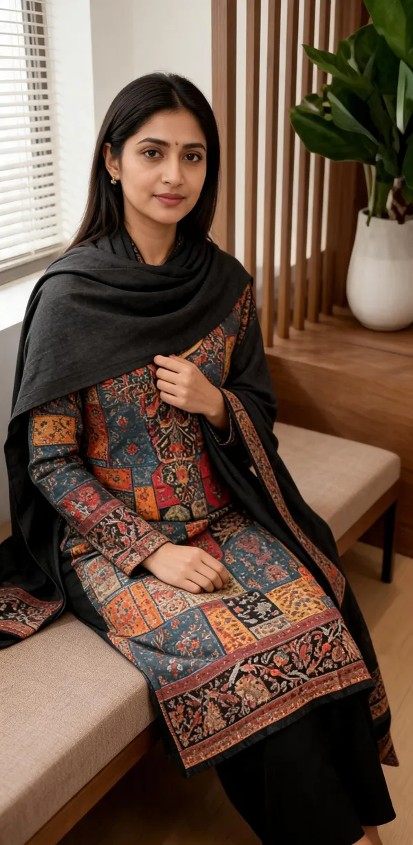 Black_Wool_Kani_Straight_Suit_Set_For_Women