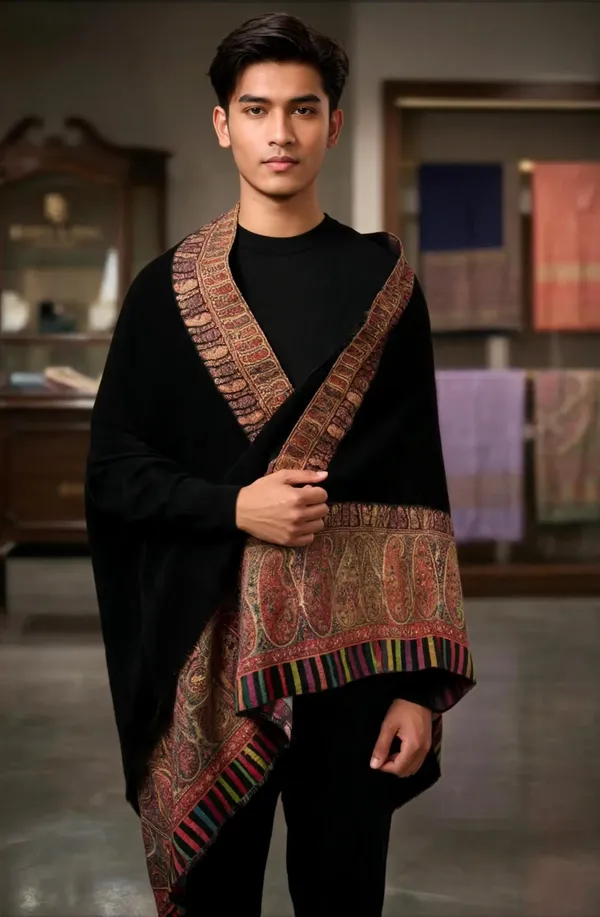 Black_Wool_Shawl_For_Unisex