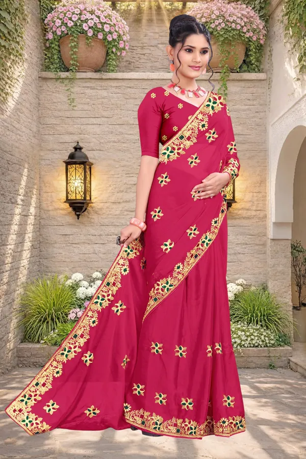 Pink_Star_Georgette_Embroidered_Saree_For_Women