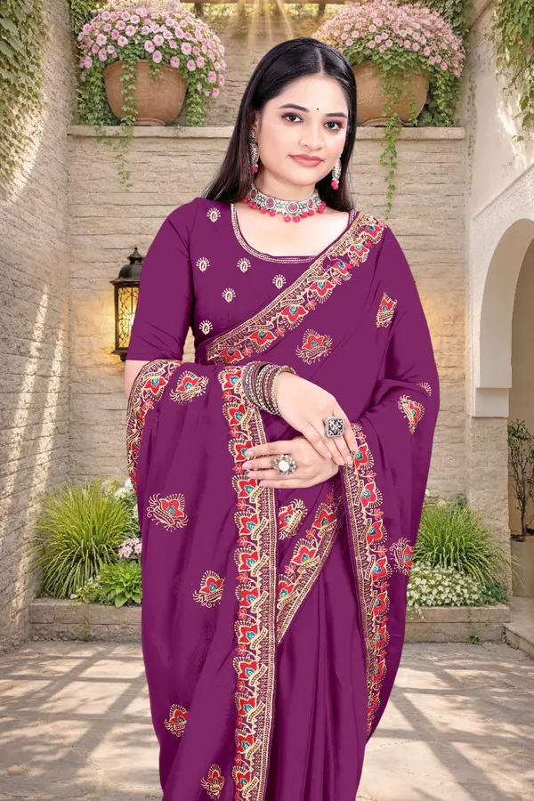 Purple_Star_Georgette_Printed_Saree_For_Women
