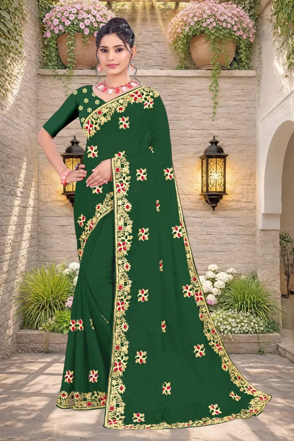 Green_Star_Georgette_Floral_Embroidered_Saree_For_Women