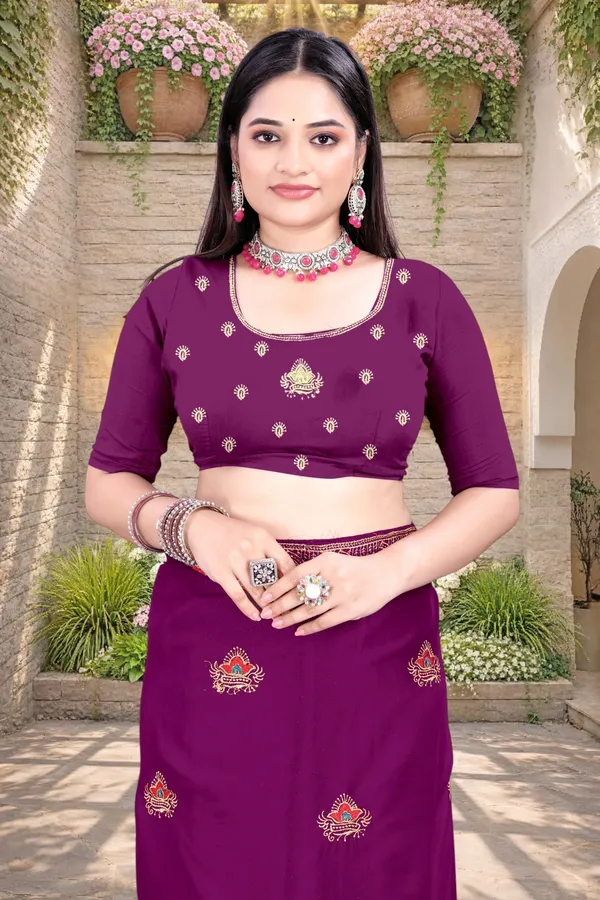 Purple_Star_Georgette_Printed_Saree_For_Women