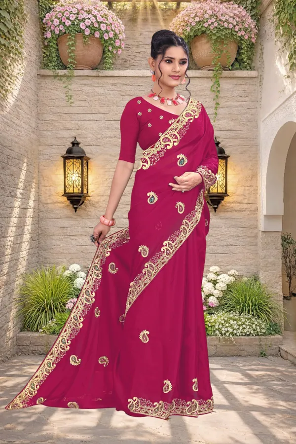 Maroon_Star_Georgette_Embroidered_Saree_For_Women