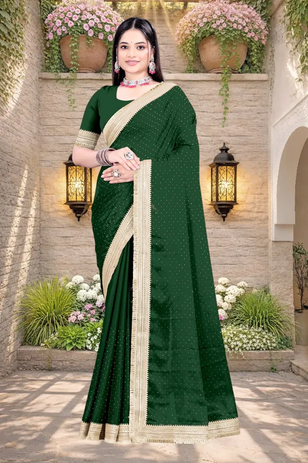 Green_Star_Georgette_Embellished_Saree_With_Blouse_For_Women