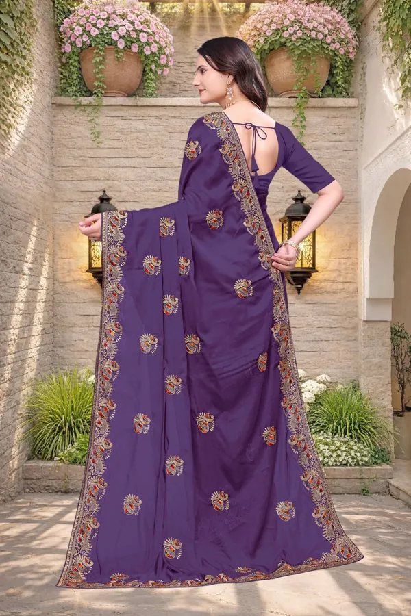 Purple_Star_Georgette_Embroidered_Saree_With_Blouse_For_Women