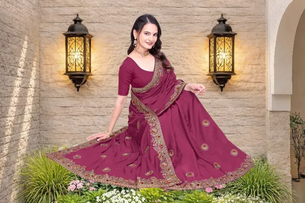 Magenta_Star_Georgette_Embroidered_Saree_For_Women