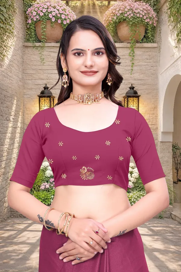 Maroon_Star_Georgette_Embroidered_Saree_With_Blouse_For_Women