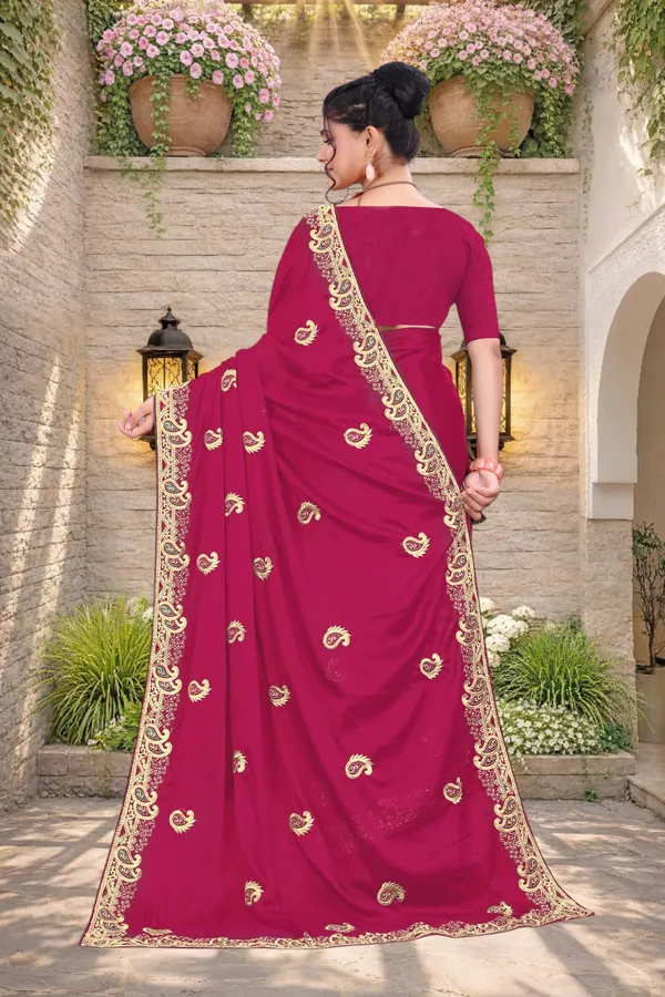 Maroon_Star_Georgette_Embroidered_Saree_For_Women