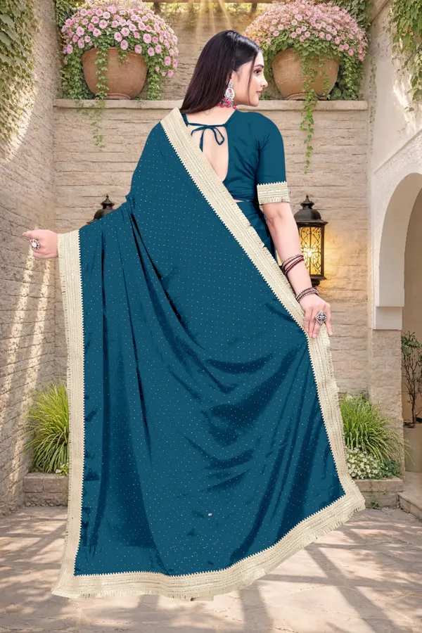 Teal_Star_Georgette_Embellished_Saree_For_Women