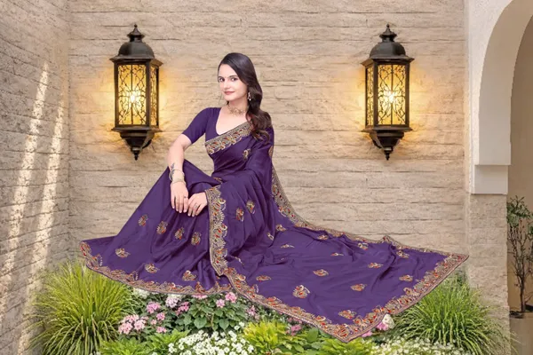 Purple_Star_Georgette_Embroidered_Saree_With_Blouse_For_Women