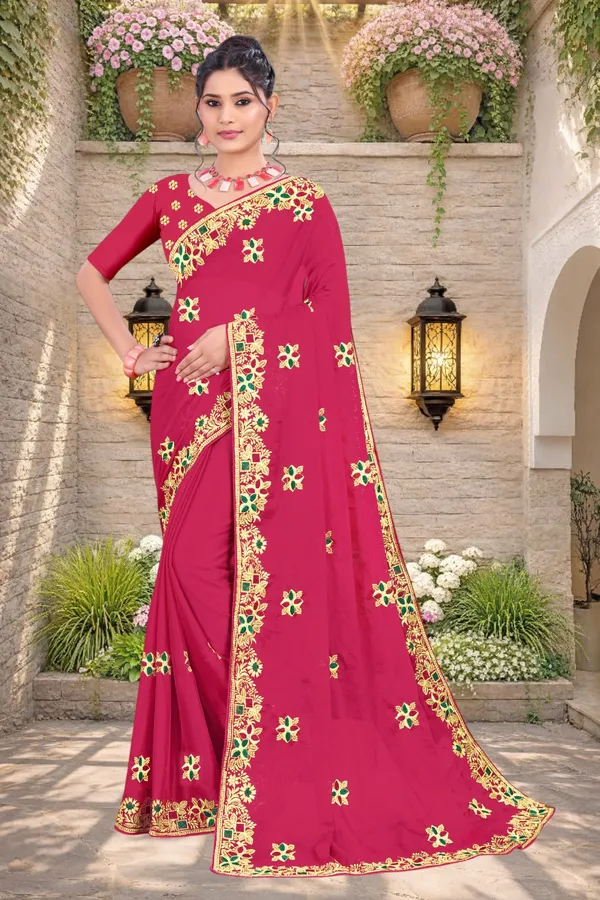Pink_Star_Georgette_Embroidered_Saree_For_Women
