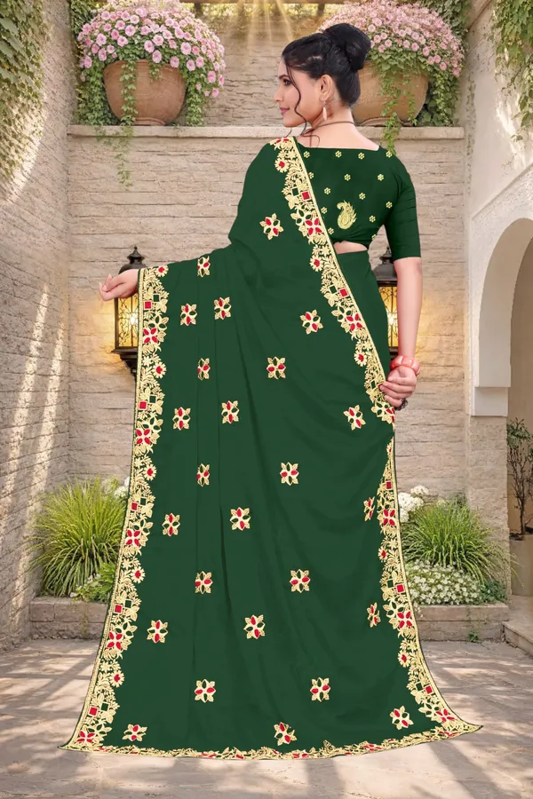 Green_Star_Georgette_Floral_Embroidered_Saree_For_Women