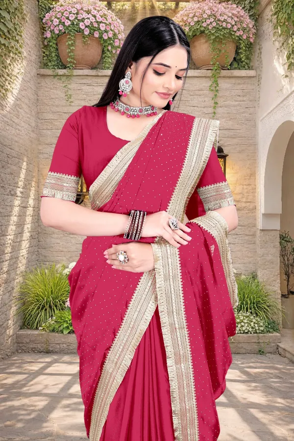 Pink_Star_Georgette_Embellished_Saree_For_Women