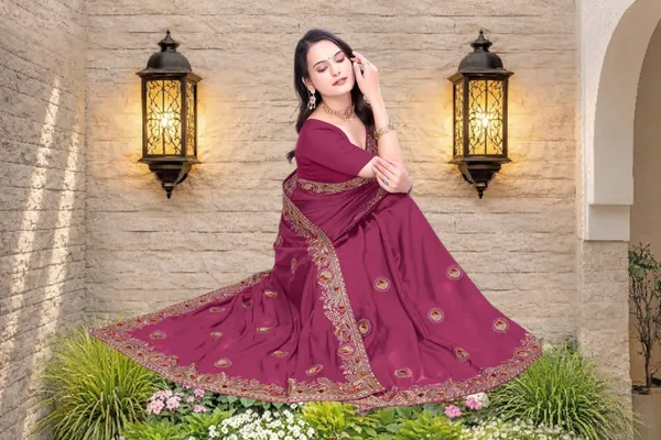 Magenta_Star_Georgette_Embroidered_Saree_For_Women