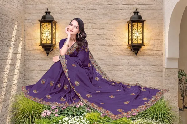 Purple_Star_Georgette_Embroidered_Saree_With_Blouse_For_Women