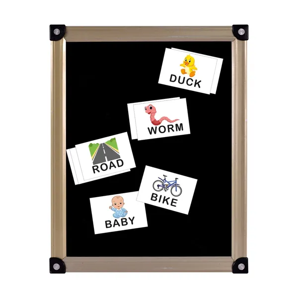 Double_Sided_Educational_Slate_Black_Mdf_20_X_25_Cm_Chalkboard_With_Gold_Tin_Frame_Handwriting_Practice_Includes_3_Letter_Spelling_Flashcards_2_Plane