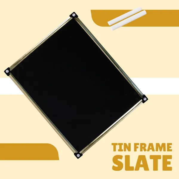 Tokyodo_Nano_Slate_Doublesided_Chalkboard_For_Kids_Slate_25x30_Centimeters_Reusable_And_Erasable_Educational_Learning_Gold_Tin_Frame_With_4_Letter_Spelling_Cards_1_Plain_Slates