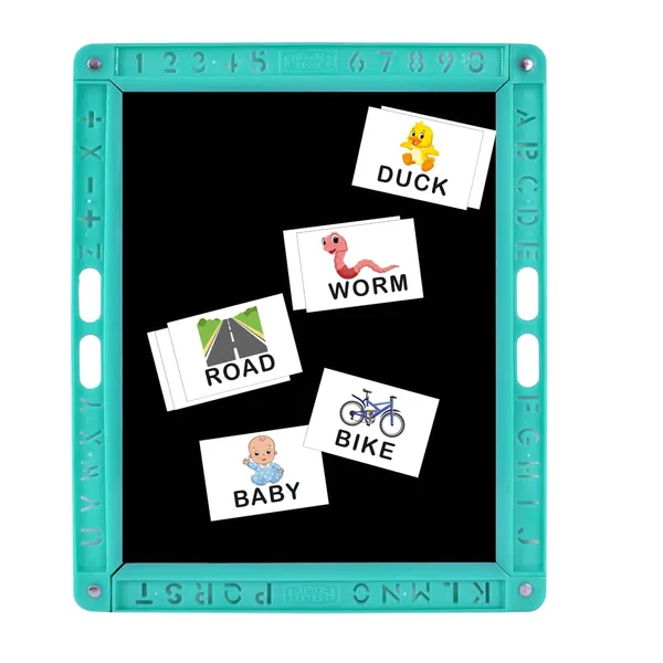 Tokyodo_Kids_Slate_20x25_Double_Sided_Multipurpose_Writing_Board_With_Spelling_Cards_Learning_Toy_1_Cyan_Plain_Slates