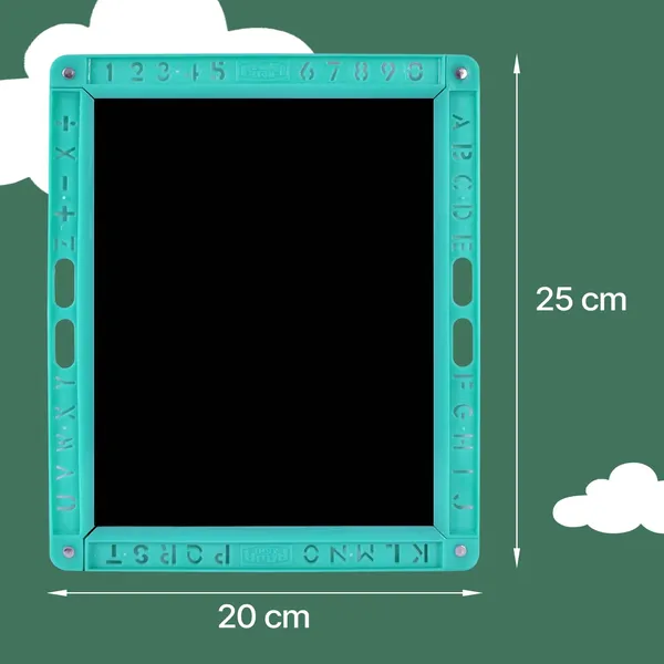 Tokyodo_Kids_Slate_20x25_Double_Sided_Multipurpose_Writing_Board_With_Spelling_Cards_Learning_Toy_1_Cyan_Plain_Slates