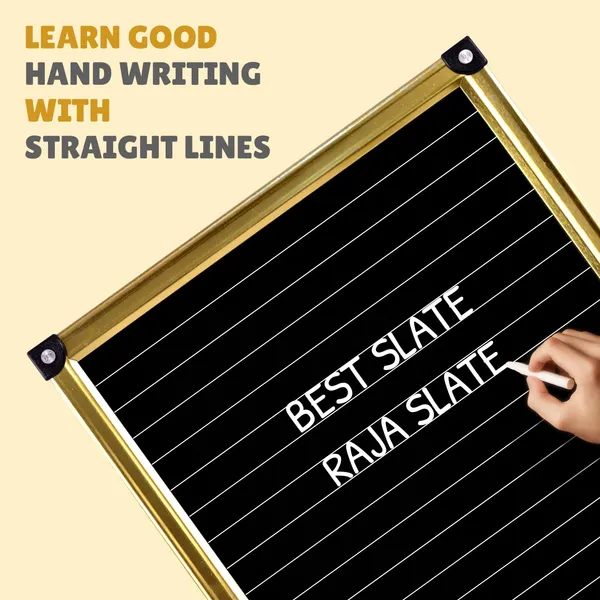 Tokyodo_Slates_Double_Sided_Educational_Board_With_Printed_Lines_Graph_Skill_Development_Learning_Toy_For_Kids_Durable_Gold_Tin_Frame_25x30_Cm_With_Spelling_Cards_5_Line_Graph_Slates