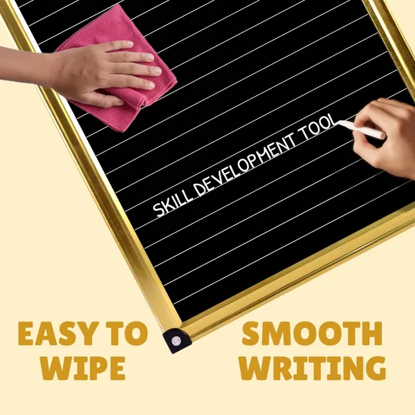 Tokyodo_Slates_Double_Sided_Educational_Board_With_Printed_Lines_Graph_Skill_Development_Learning_Toy_For_Kids_Durable_Gold_Tin_Frame_25x30_Cm_With_Spelling_Cards_5_Line_Graph_Slates