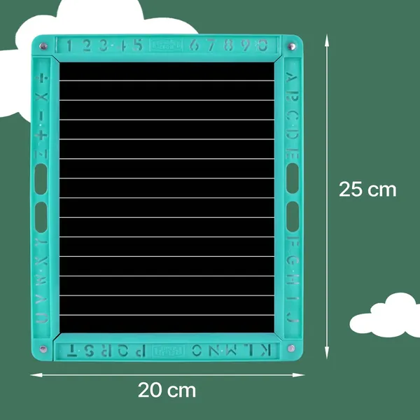 Tokyodo_Kids_Slate_20x25_Double_Sided_Multipurpose_Writing_Board_With_Spelling_Cards_Learning_Toy_1_Cyan_Line_Graph_Slates