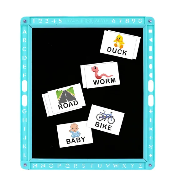 Kids_Learning_Multipurpose_Writing_Board_Skill_Development_Tool_Both_Sided_Educational_Board_Learning_Toy_For_Kids_With_3_Letter_Spelling_Flashcards_1_Cyan_Plain