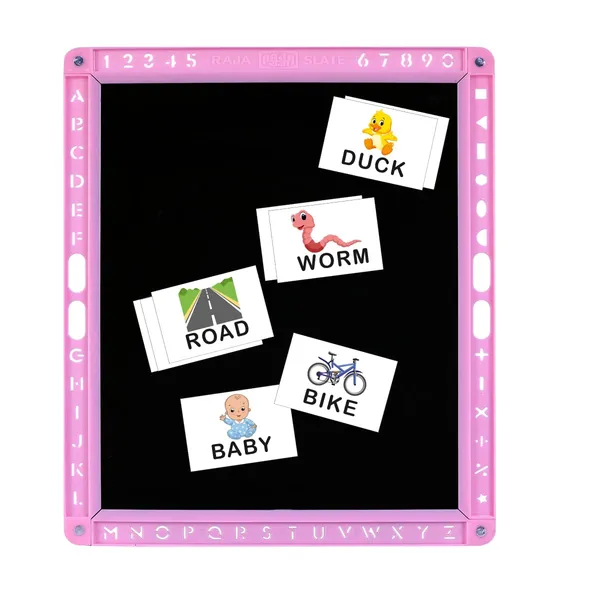 Kids_Learning_Multipurpose_Writing_Board_Skill_Development_Tool_Both_Sided_Educational_Board_Learning_Toy_For_Kids_With_3_Letter_Spelling_Flashcards_1_Pink_Plain