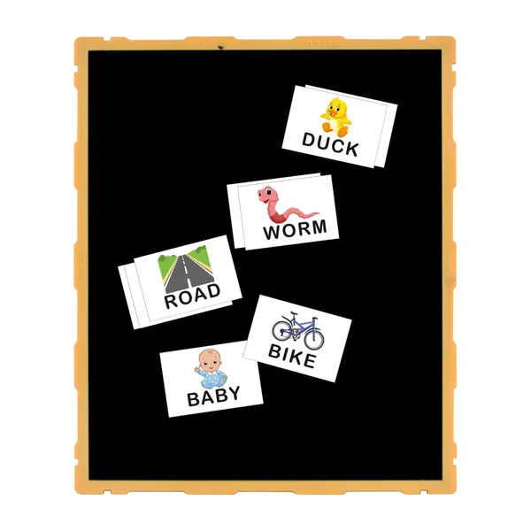 Tokyodo_Kids_Double_Sided_Slate_Board_Reusable_Chalk_Writing_Pad_Educational_Learning_Toy_For_Drawing_Writing_Alphabet_Practice_With_Word_Learning_Cards_25x30_Cm_Badami_With_English_Words