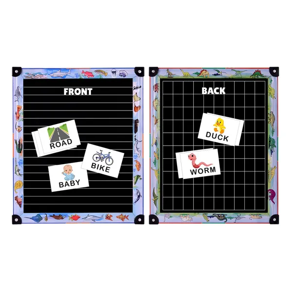 Tokyodo_Kids_Double_Sided_Slate_Board_Reusable_Chalk_Writing_Drawing_Pad_For_Early_Learning_25x30_Cm_Single_Line_Slates_With_English_Words