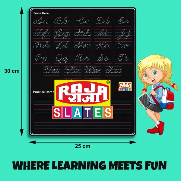 Rajaslates_Kids_Writing_Slate_Plastic_Frame_Plain_Blackboard_Slate_30_X_25_Cm_Reusable_Writing_Drawing_Board_With_Learning_Flashcards_Educational_And_For_Preschool_School_Kids_Zoo
