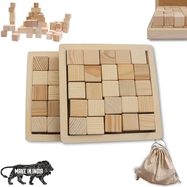Tokyodo_Wooden_Educational_Toy_Combo_Set_with_Multicolour_Shape_Sorting_Cube_Featuring_18_Shapes_and_19_Pieces,_Plus_25_Wooden_Building_Blocks_Cubes_with_Tray,_Montessori_Learning_Toys_for_Kids'_Shape_Recognition,_Colour_Matching,_Creative_DIY_Crafts_and_Building_Activities