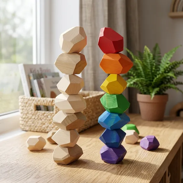 Tokyodo_Wooden_Balancing_and_Stacking_Toys_Combo_Set_with_8_Natural_Wooden_Balancing_Stones_and_7_Rainbow-Colored_Blocks_for_Kids_Montessori_Learning,_Shape_Recognition,_Color_Identification,_Hand-Eye_Coordination_and_Educational_Puzzle_Games
